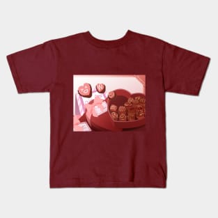 February: Choco and Hearts Kids T-Shirt